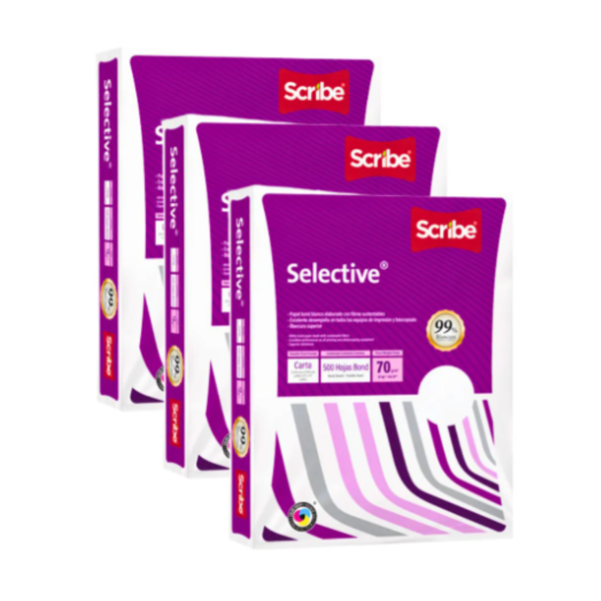 Paquete Papel Bond 1500 Hojas Scribe Select Blanco Carta