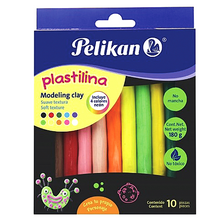 Barras Plastilina Pelikan Colores Neón 10 Piezas