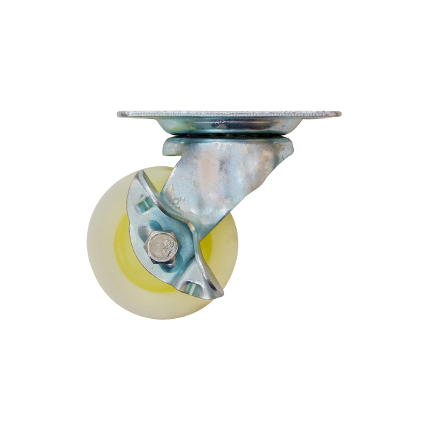 Rodaja de Polipropileno Blanca Giratoria con Freno de 2"