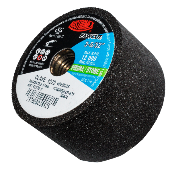 4 Piezas Copa Abrasiva Austromex Desbaste 80x45x15.9-11mm Grano 60