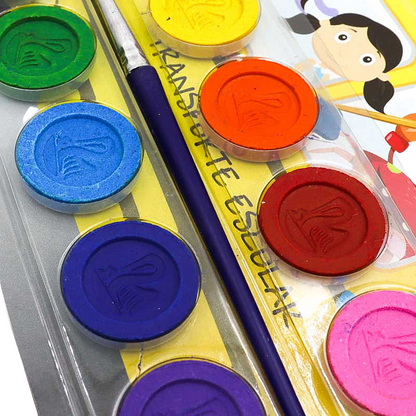 Pastillas Color Acuarela Sólida Pelikan Escolar Estuche 12 Piezas