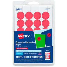 1008 Etiquetas Redondas Avery Colores Circular Pequeña 1.9cm Elegir Color - MarchanteMX
