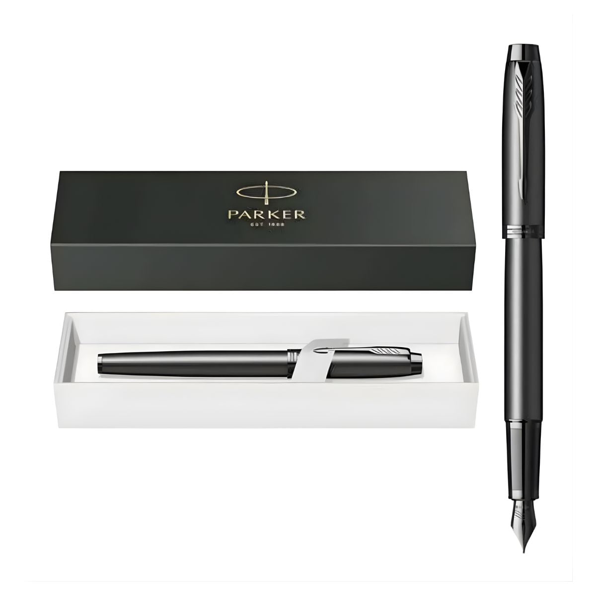 Pluma Fuente Parker Im Edición Achromatic Black Tinta Negra Negro Negro