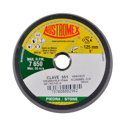 Copa abrasiva Shellac 125 x 50 x 15.9-11 mm pulido Carburo Silicio negro tamaño grano 280