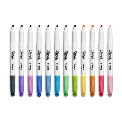 Marcatextos Sharpie S Note Punta Cincel Tonos Pastel 12 Piezas
