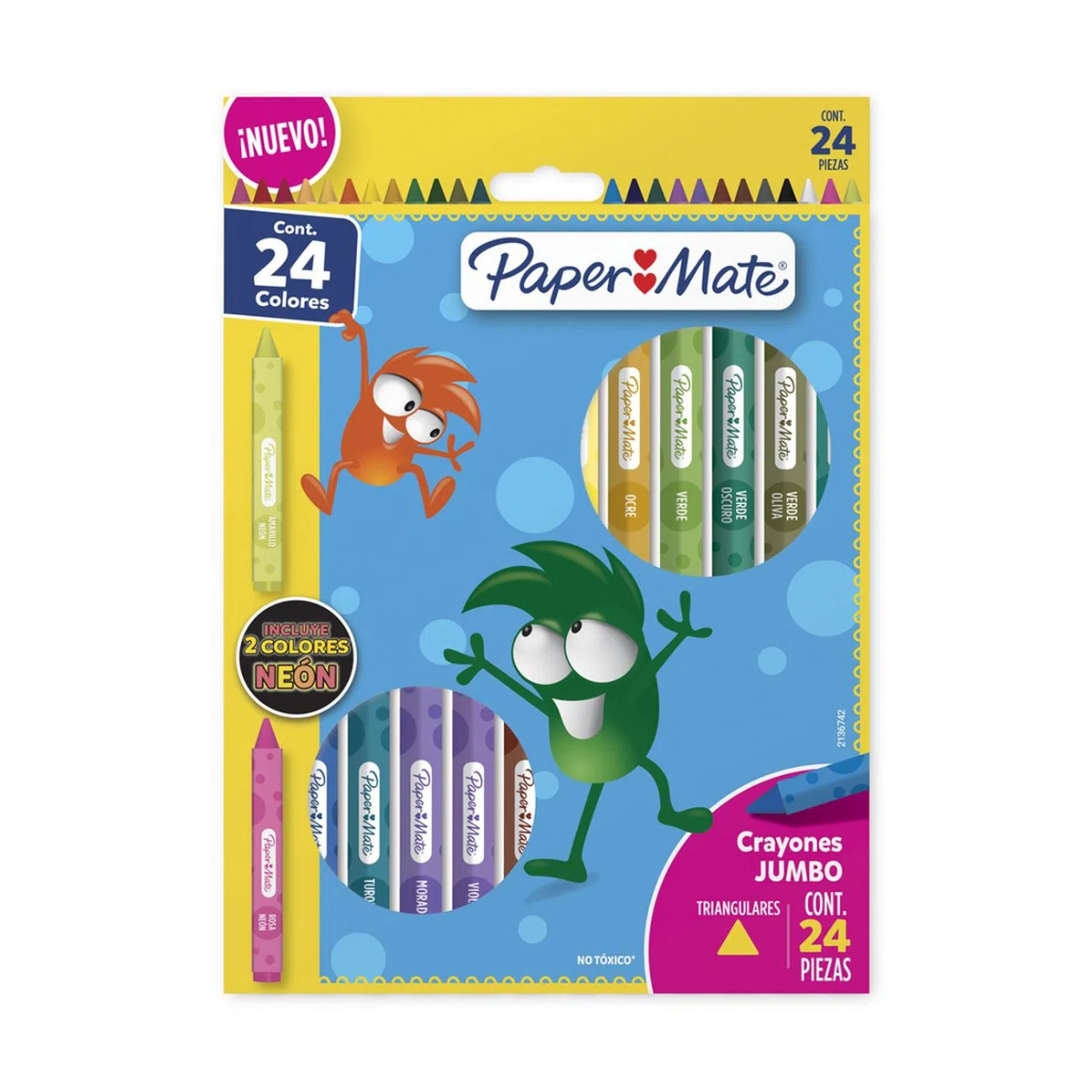 Crayones Jumbo Triangulares Paper Mate 24 Piezas