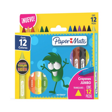 Crayones Jumbo Triangulares Paper Mate Extra Grueso 12 Piezas