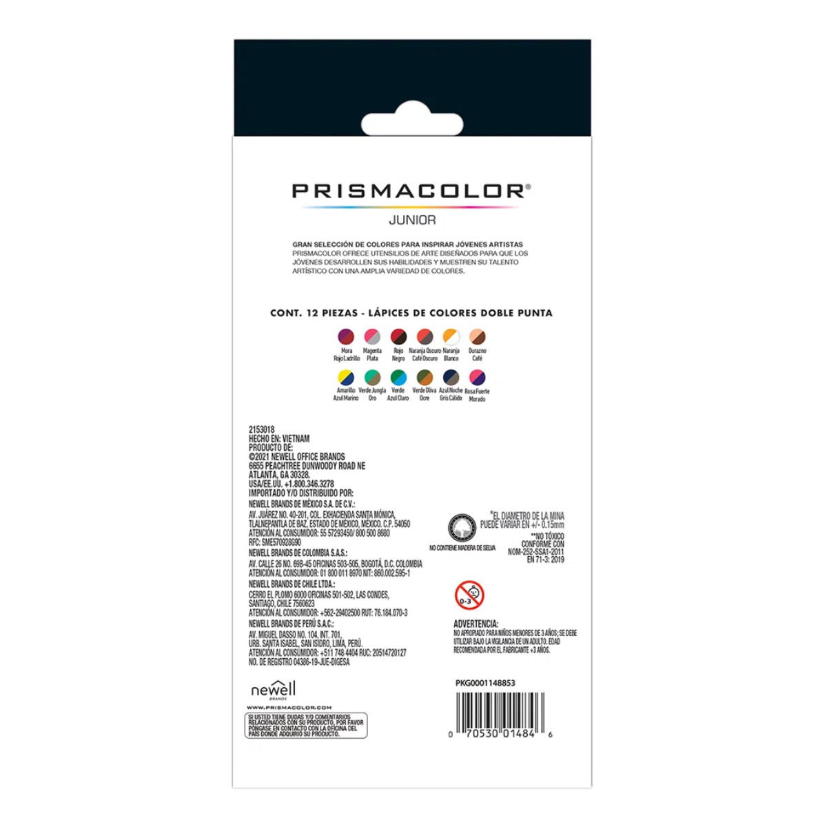 Lápices de Color Prismacolor Junior 12 Piezas Doble Punta 24 Colores - MarchanteMX