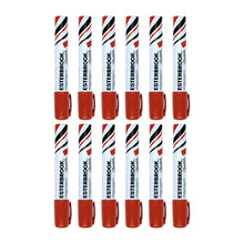 12 Marcadores Permanentes Esterbrook Sharpie Punta Cincel Color Rojo