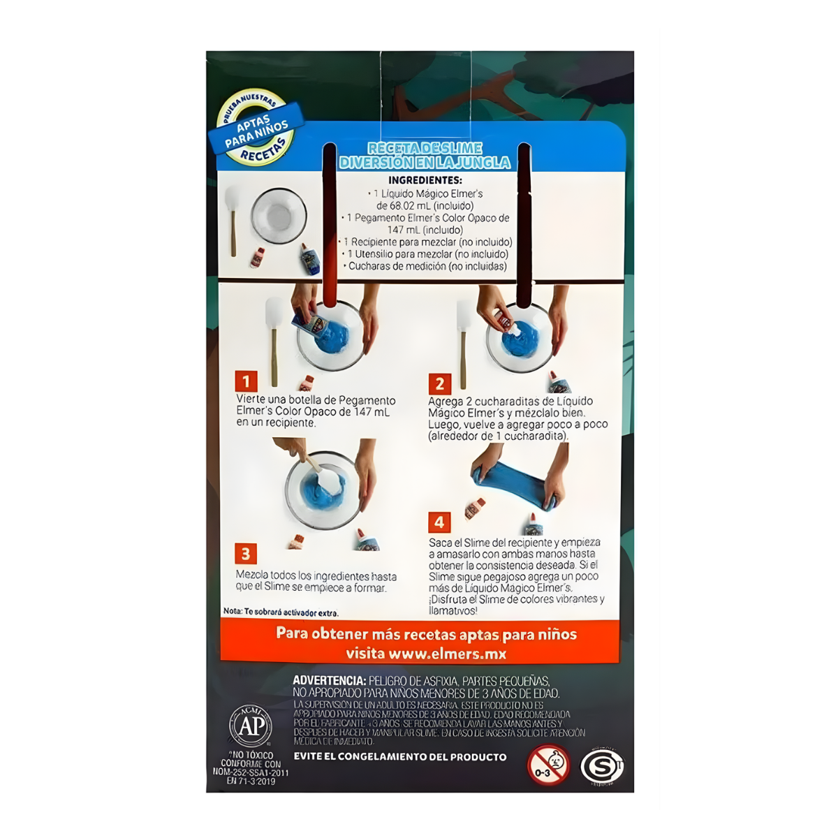 Kit Slime Jungle Jam Elmers Diversion En La Jungla 2 Piezas