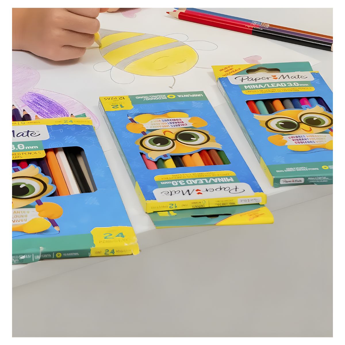 12 Lapices Colores Paper Mate Unipunta Redondos 3mm Colores Surtidos
