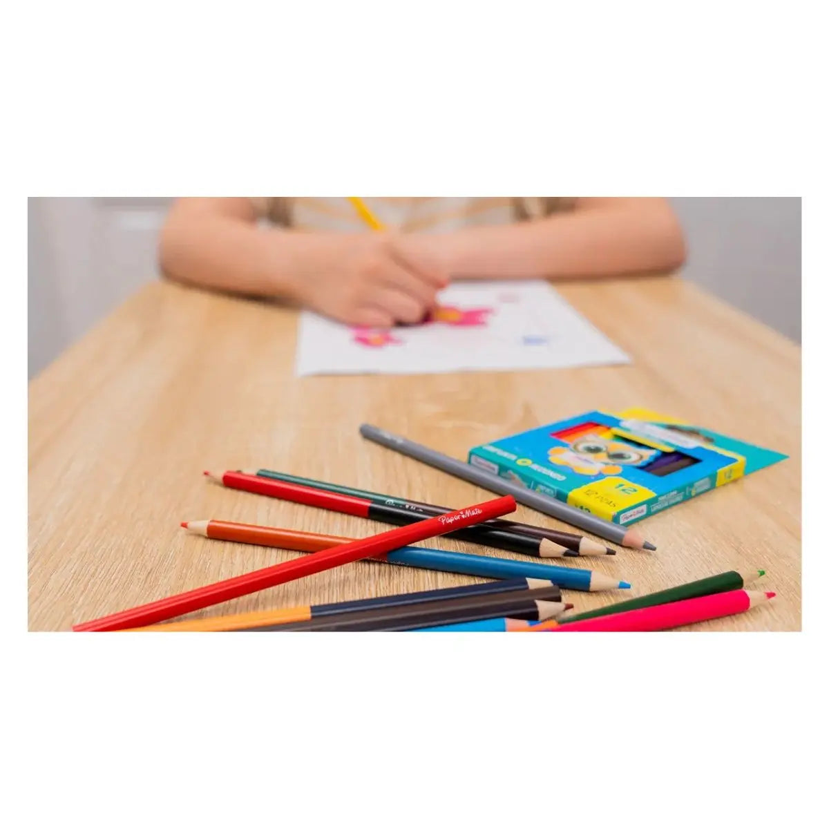 12 Lápices Colores Paper Mate Redondos Doble Punta 24 Colores - Papermate - vista lateral