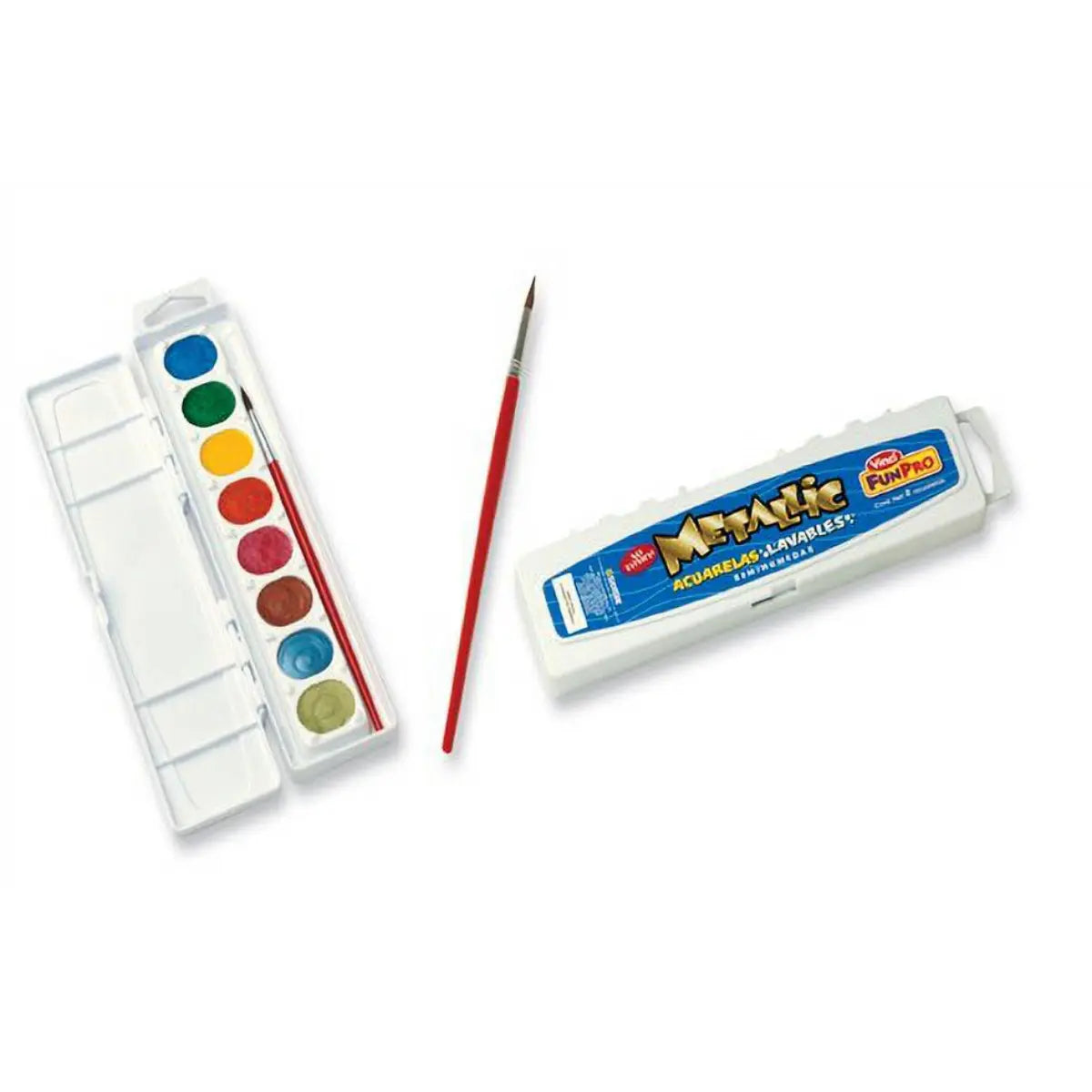 Acuarela Vinci Metallic Lavable 8 Colores Intensos + Pincel - Vinci - vista lateral