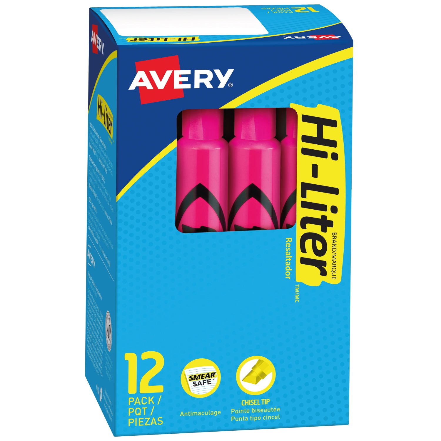 12 Marcatextos Plumon Resaltdor Avery Neon Fluorescentes - MarchanteMX
