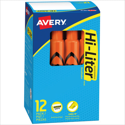12 Marcatextos Plumon Resaltdor Avery Neon Fluorescentes - MarchanteMX
