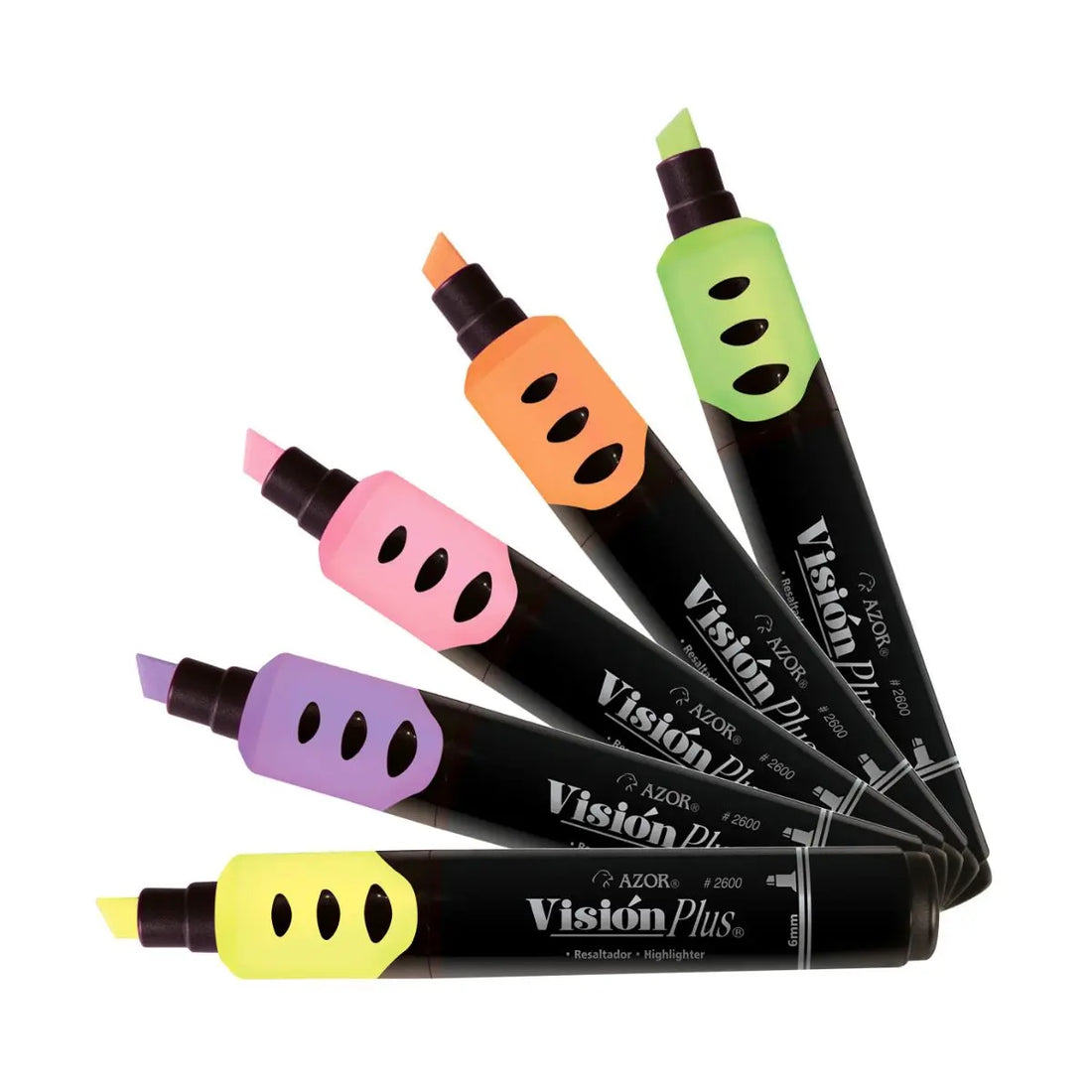 Marcatextos Azor de Colores Fluorescente Cincel Vision Plus 5 Piezas E