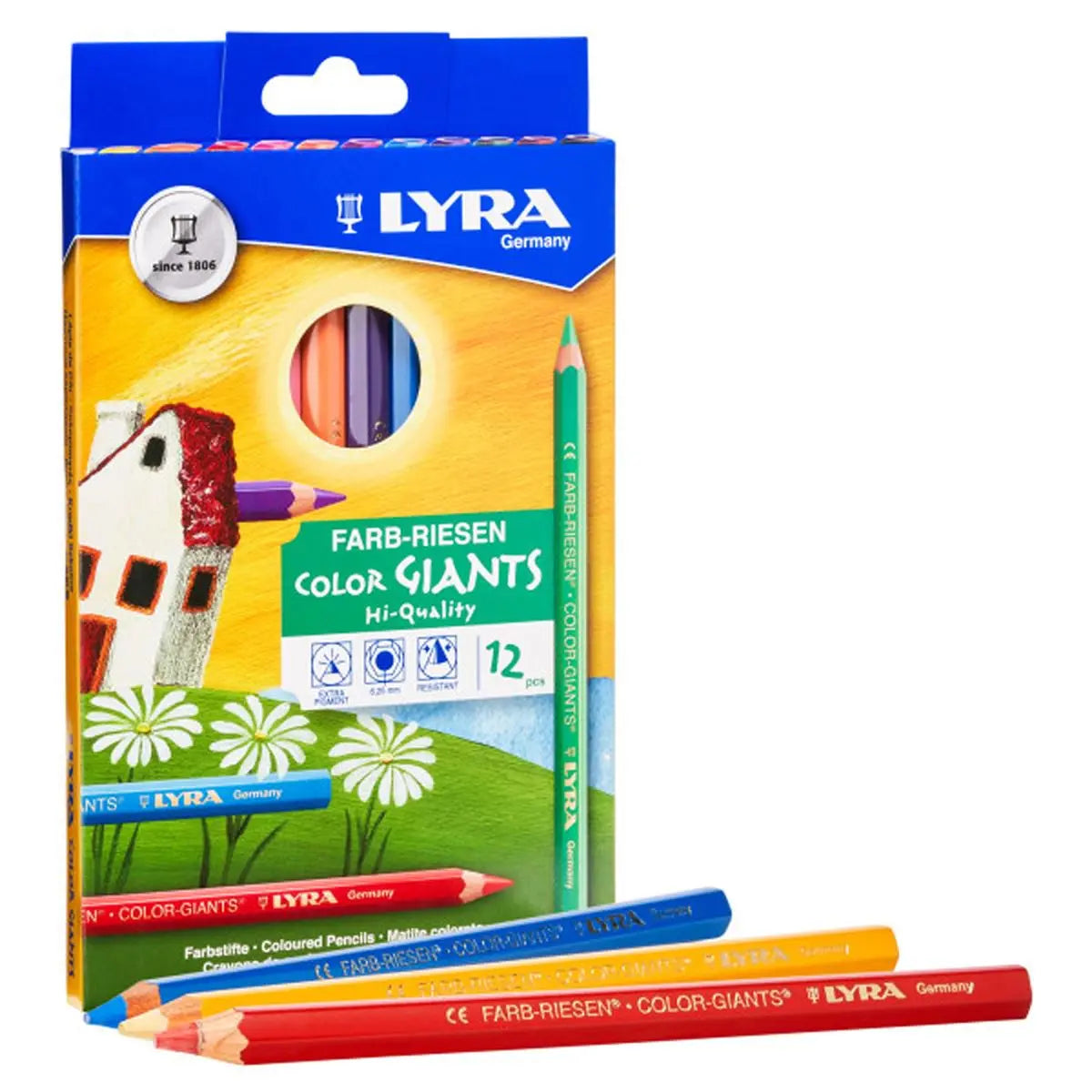 Lápices Colores Hexagonales Gigantes Lyra Farb Riesen Set 12 Piezas - lyra - vista lateral