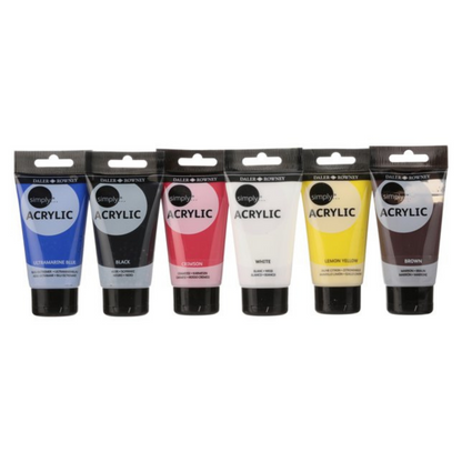 Pintura Acrílica Tubo Daler Rowney Simply Set 6 Colores 75ml