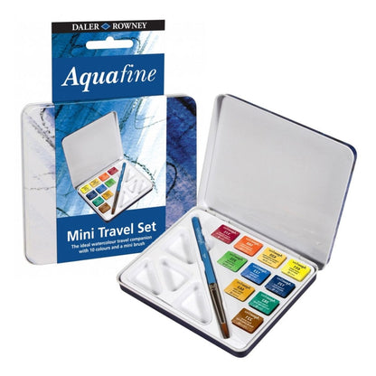 Set 10 Acuarelas Aquafine Pastilla Estuche Mini Daler Rowney