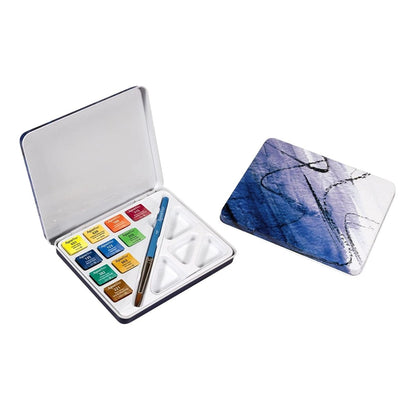 Set 10 Acuarelas Aquafine Pastilla Estuche Mini Daler Rowney