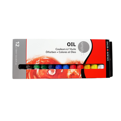 Set 12 Pinturas Óleo Tubo Estuche Daler Rowney Simply 12ml
