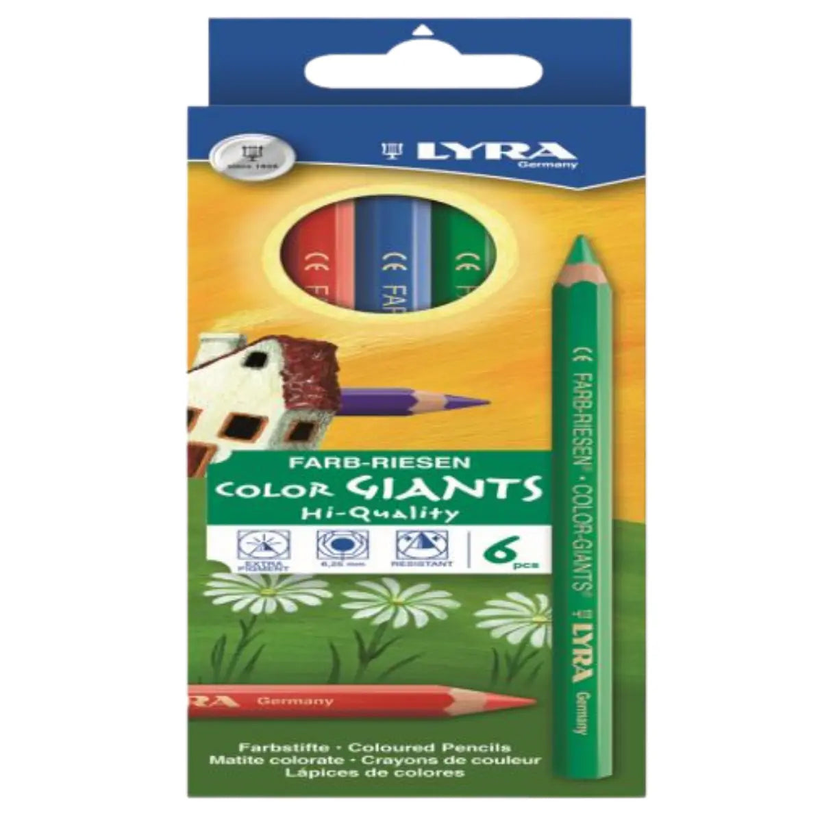 Lápices De Colores Hexagonales Gigantes Lyra Farb Riesen 6 Piezas - lyra - vista lateral