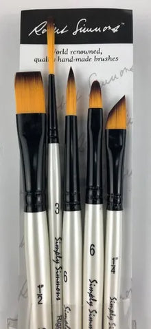 Pinceles Daler Rowney Simply Simmons Acuarela Acrílico Set 5 Piezas