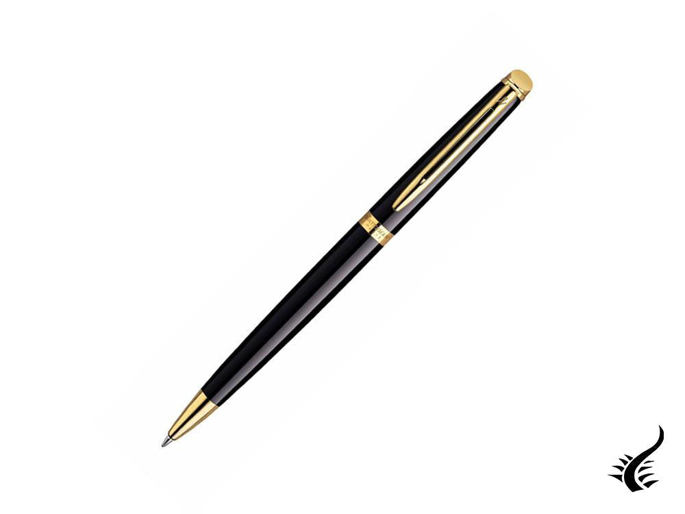 Pluma Rollerball Waterman Hemisphere Laca Negra Adornos Oro