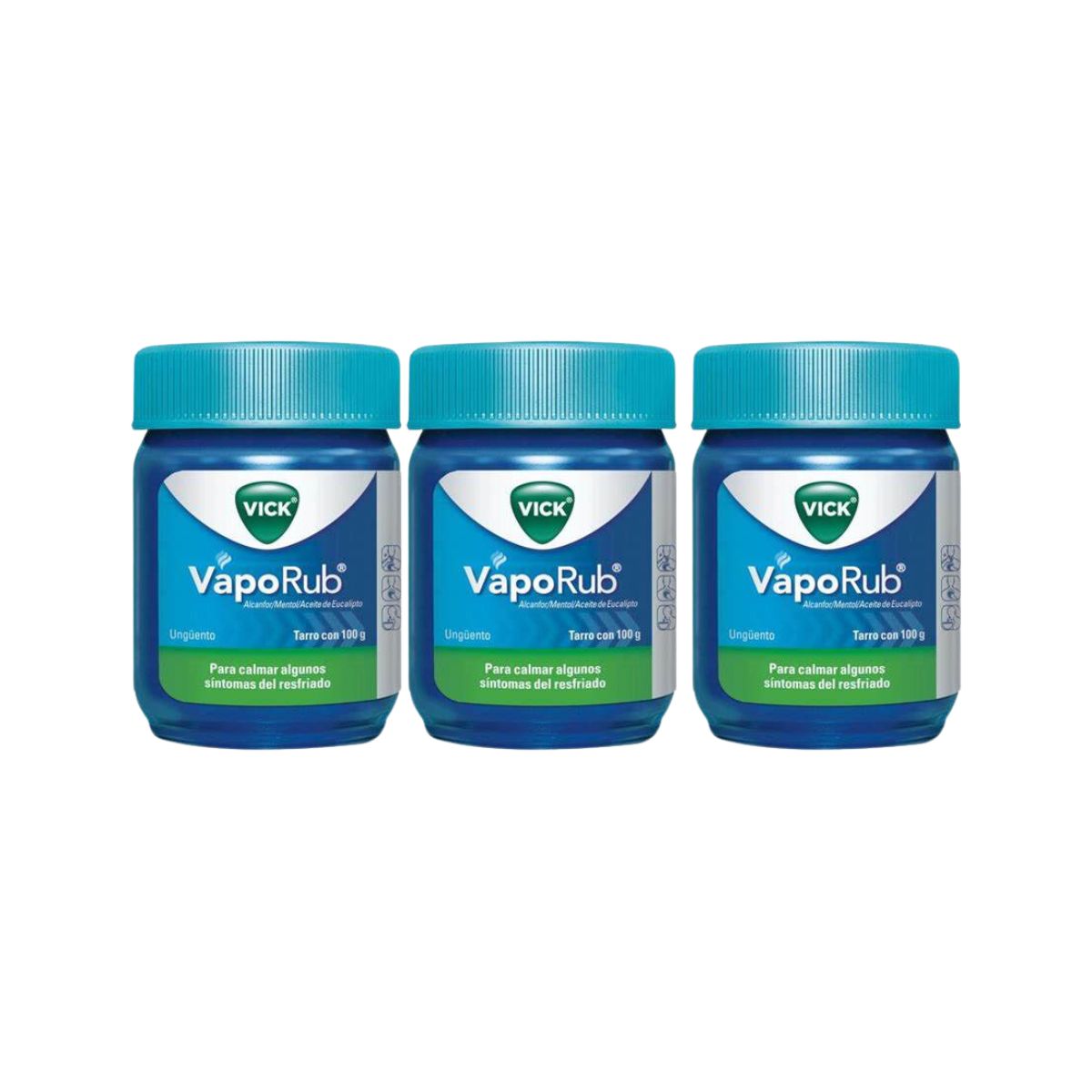 Pack 3 Piezas Ungüento Vick Vaporub De 100 G Resfriado