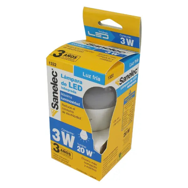 Foco led 3W 90-150V 6500K Santul - Sanelec - detalle
