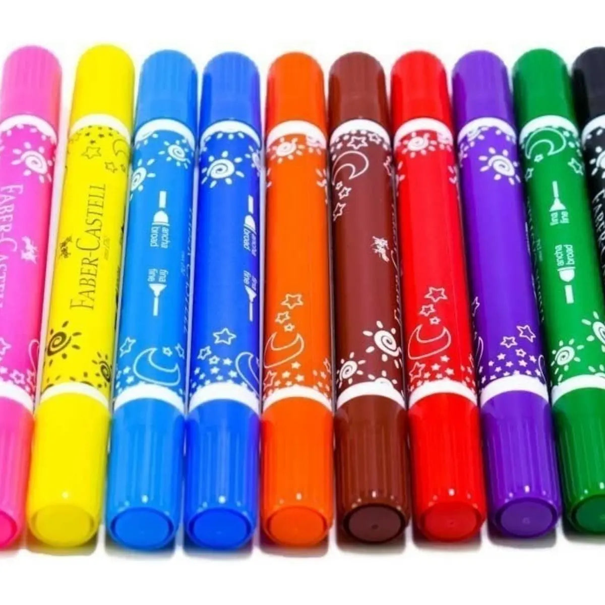 Plumones Gruesos Faber Castell Doble Punta 10 Pz - Faber Castell - detalle