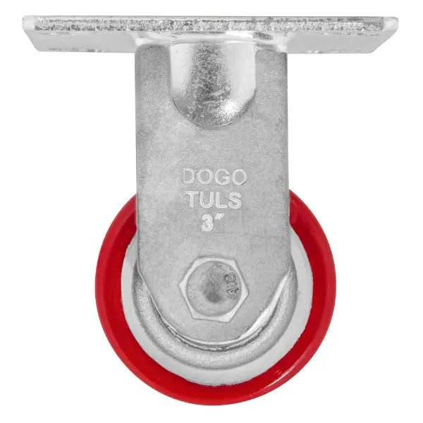 RODAJA FIERRO PU ROJO FIJA 3" - Dogotuls - vista lateral