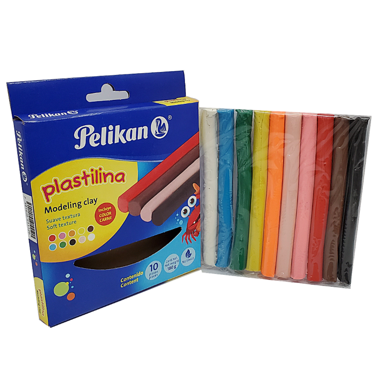 Barras Plastilina de Colores Pelikan 10 Piezas