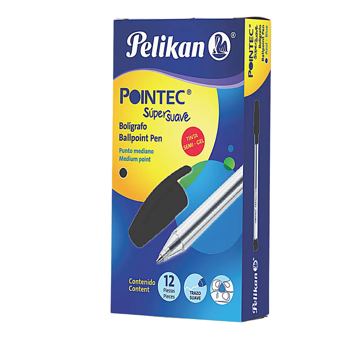 Bolígrafos Pluma Pelikan Mediano Semi Gel Pointec 12 Piezas - MarchanteMX