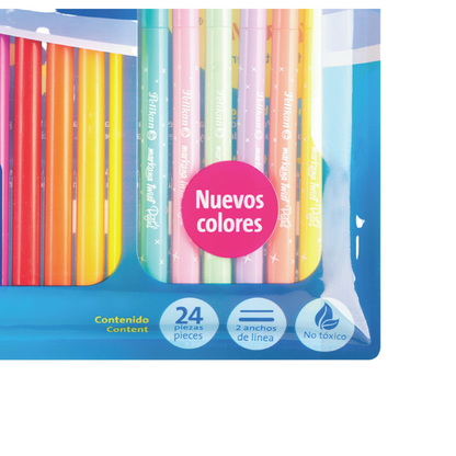 Plumones Lavables Incluye 6 Pastel Pelikan Markana Twist 24 Piezas