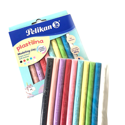 Barras de Plastilina Brillantes Colores Pastel Pelikan 10 Piezas