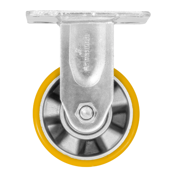 Rodaja De Aluminio PU Naranja Fija Con Placa 4" Dogotuls