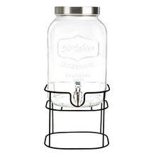 Kit Vitrolero 5 lt + 6 Tarros Mason Jar Asa Tapa Plata