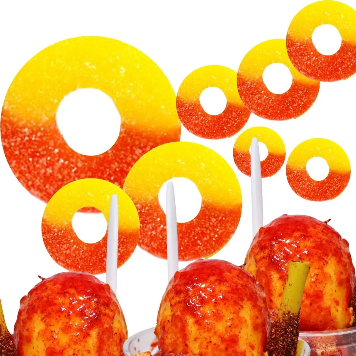 2 Pack Gomitas Aros Sabor Durazno Jovy 1kg C/u Acidito Dulce - Jovy