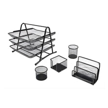 Juego Escritorio Malla Metalica Sablon Organizador