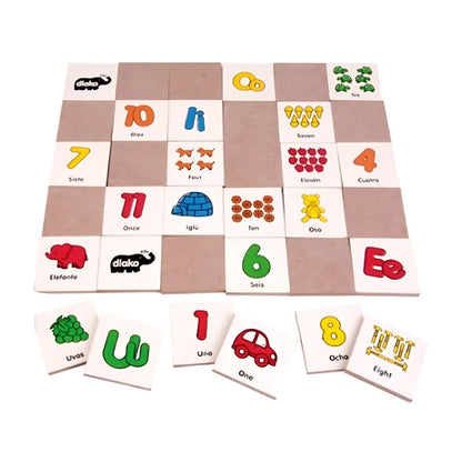 Juego De Memoria Números Y Vocales Mesa Diako Didáctico