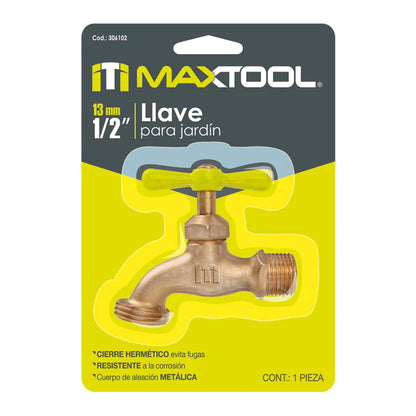 Llave para Jardín 1/2" Maxtool Latón Cromado