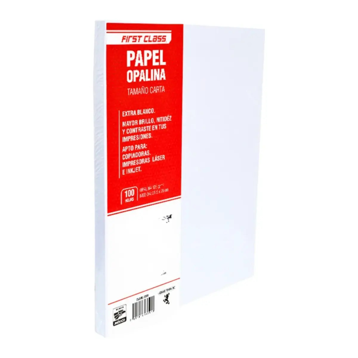 100 Hojas Papel Opalina First Class Tamaño Carta Blanco First Class