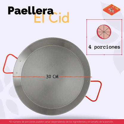 Paellera Pulida de Hierro 30cm - Cesarfer - vista lateral