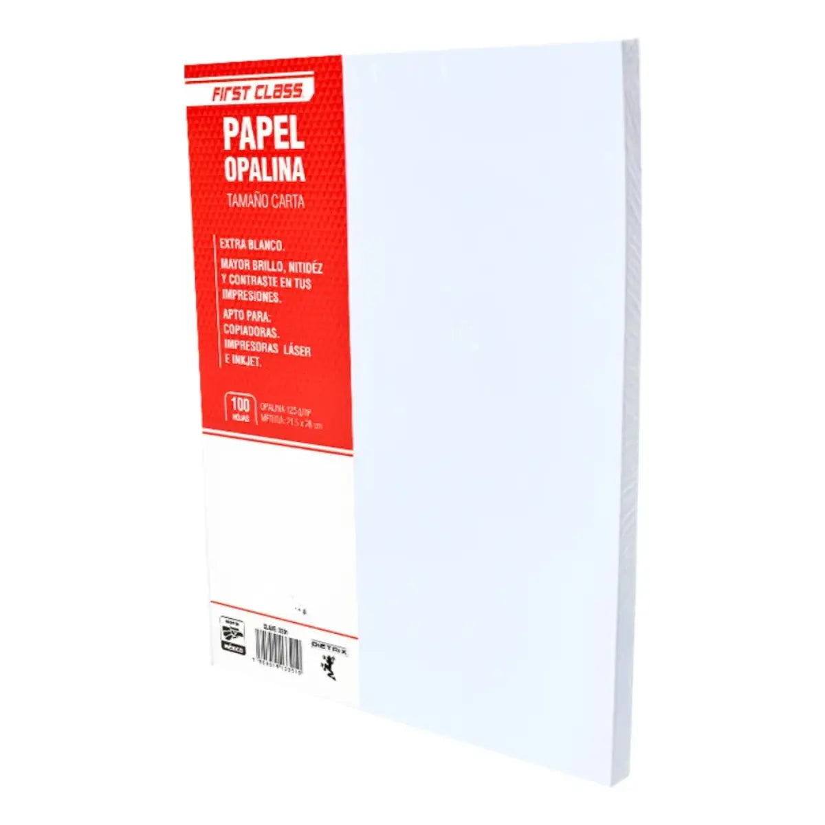 100 Hojas Papel Opalina First Class Tamaño Carta Blanco First Class