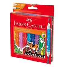 Plumones Gruesos Faber Castell Doble Punta 10 Pz - MarchanteMX