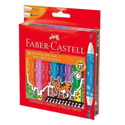 Plumones Gruesos Faber Castell Doble Punta 10 Pz - Faber Castell