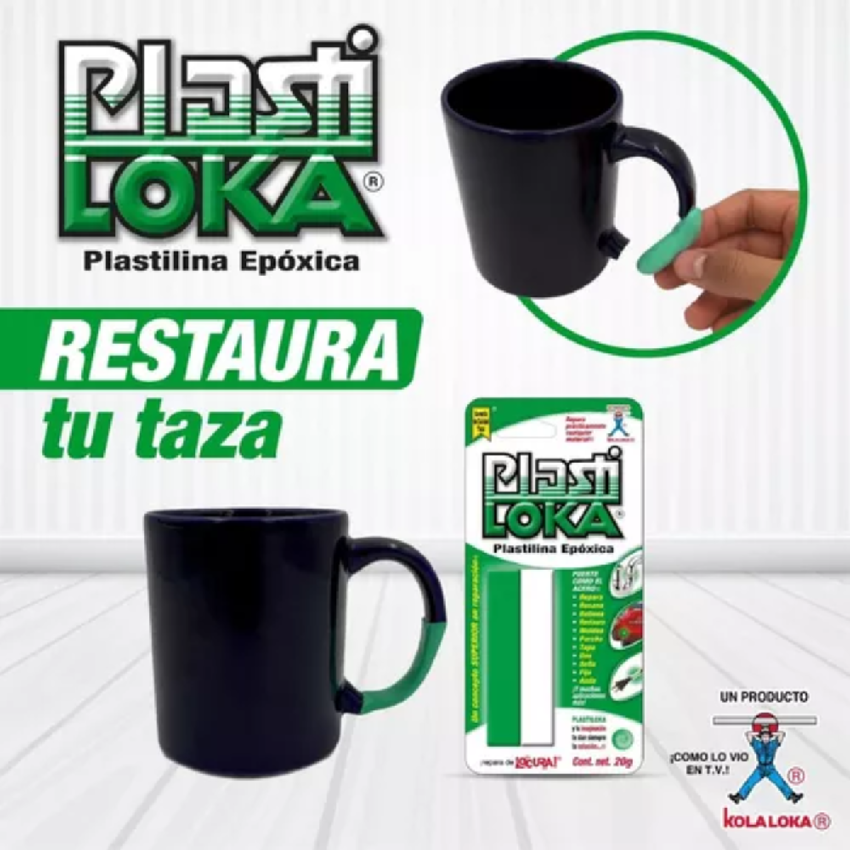 Caja 10 Plastilinas Epoxica Plasti Loka 20g Kola Loka