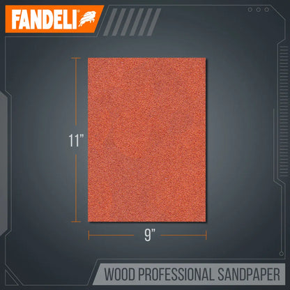 25 Hojas Lija Madera Profesional Grado Grueso 9x11 Fandeli - Fandeli - detalle