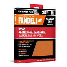 Kit 25 Hoja Lija Madera Profesional Grano Medio 9x11 Fandeli